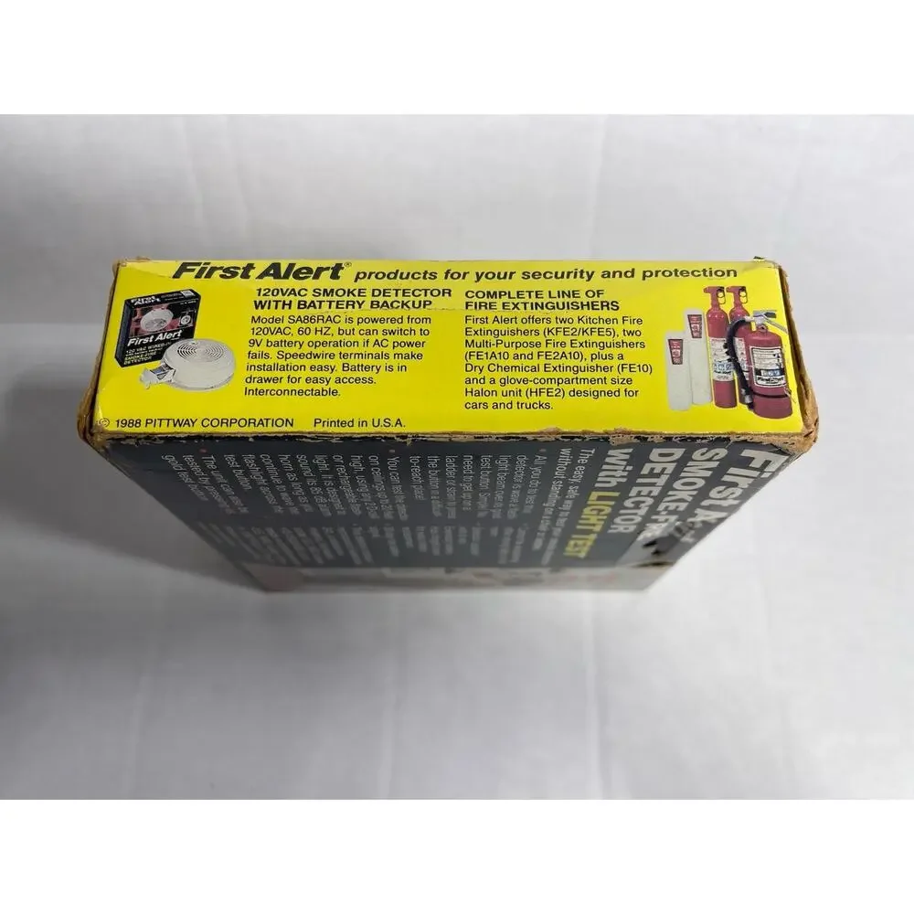 Pittway First Alert Smoke Fire Detector Sealed Box Model SA90LT